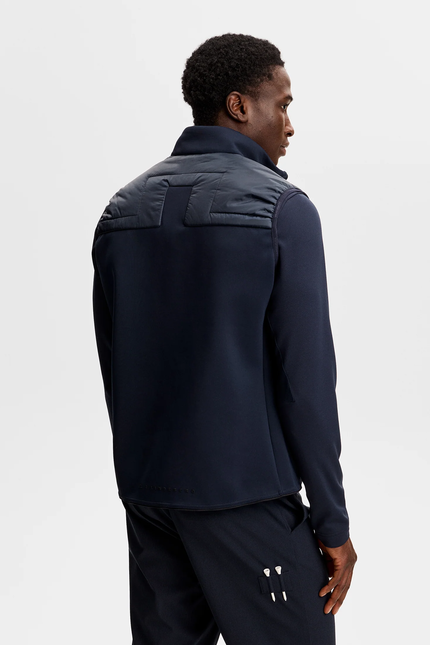 J.LINDEBERG Heyden Quilt Hybrid Gilet – Men’s – JL Navy - Image 2