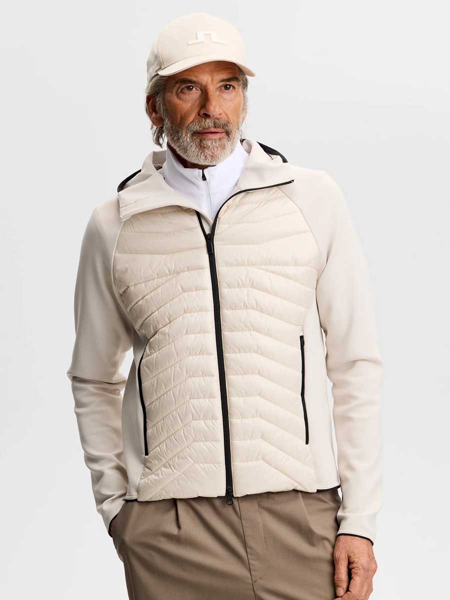 J.LINDEBERG Heyden Quilt Hybrid Hood – Men’s – Moonbeam