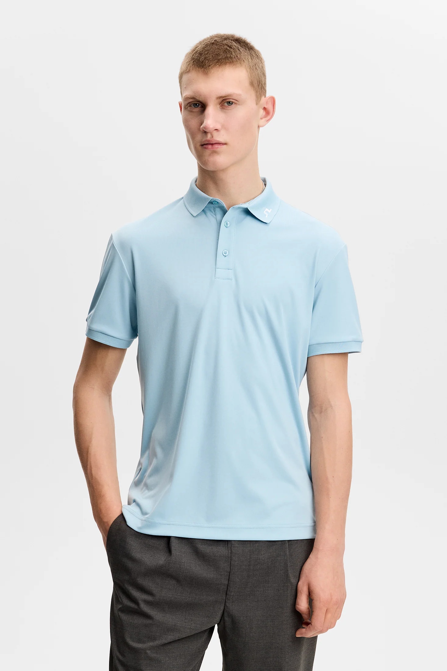 J.LINDEBERG KV Polo Shirt – Men’s – Forget Me Knot Blue - Image 2