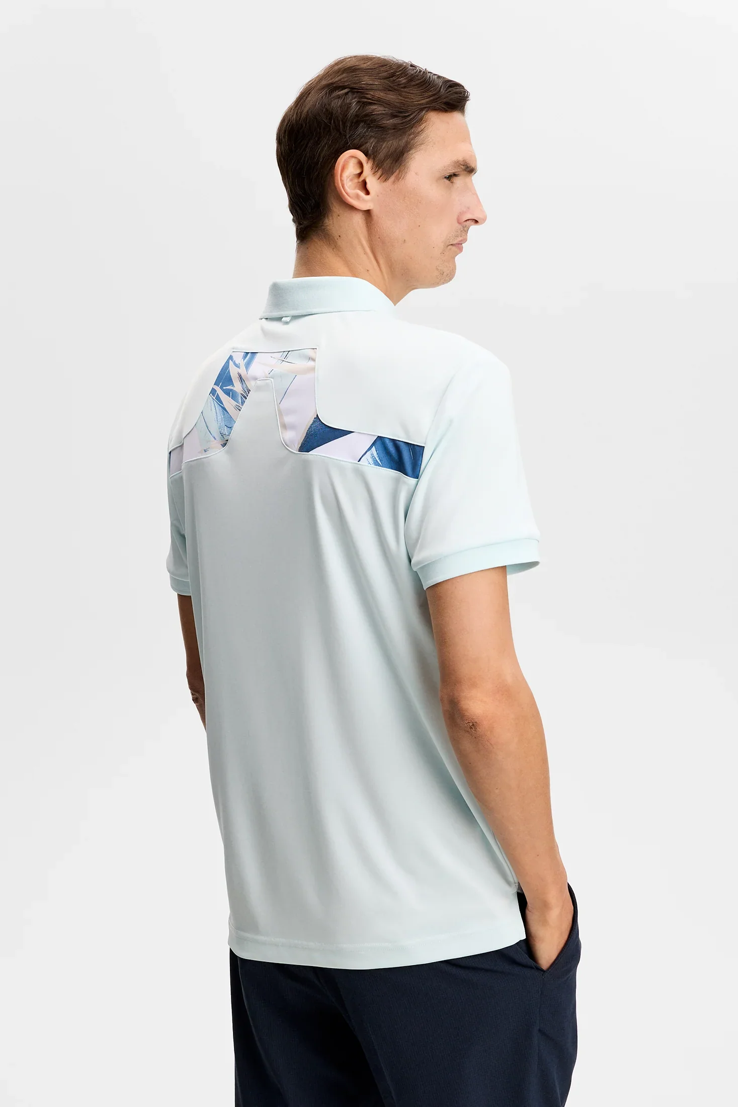 J.LINDEBERG KV Print Polo Shirt – Men’s – Blue Haze / Paradise Skylight