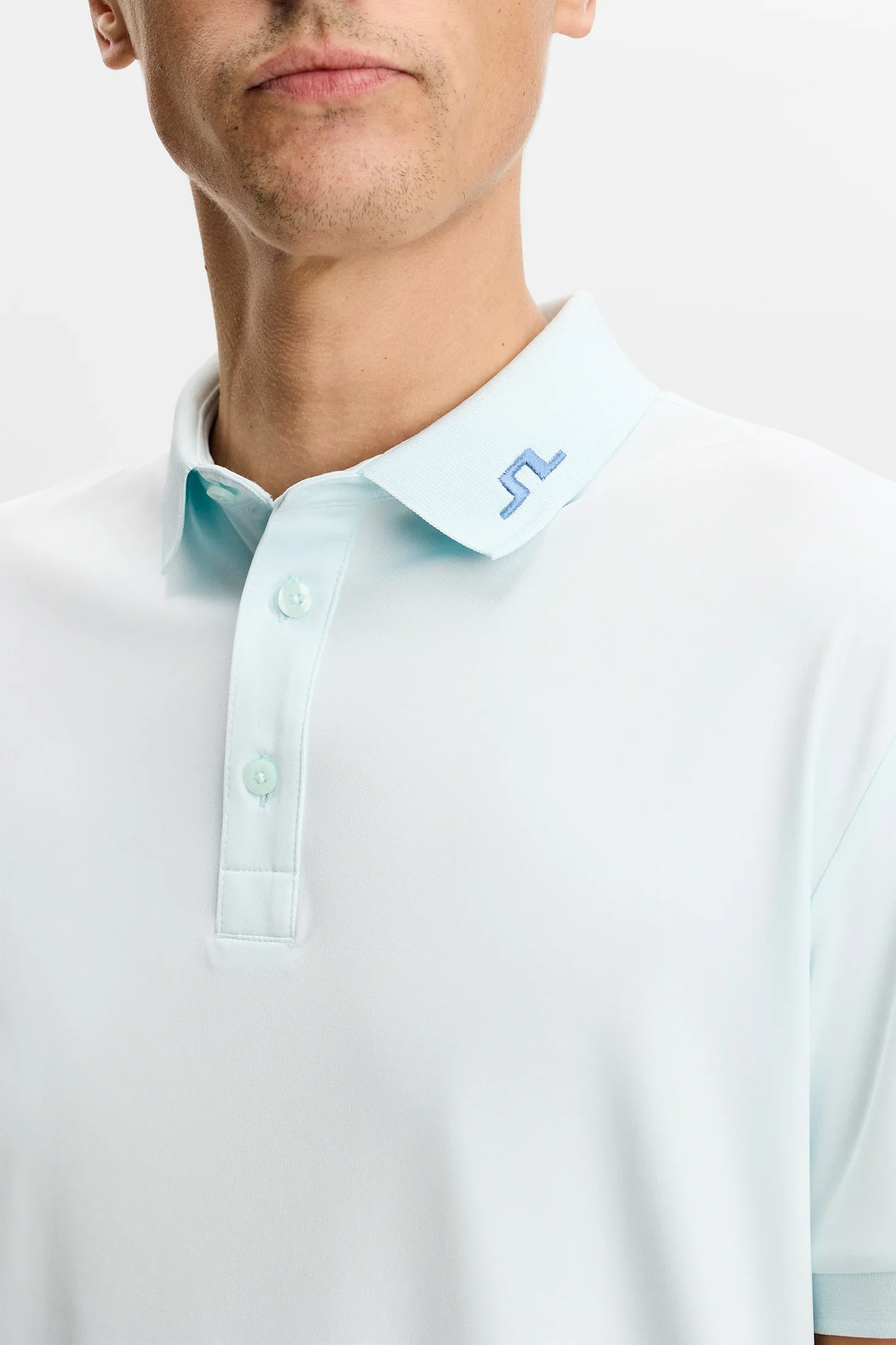 J.LINDEBERG KV Print Polo Shirt – Men’s – Blue Haze / Paradise Skylight - Image 3