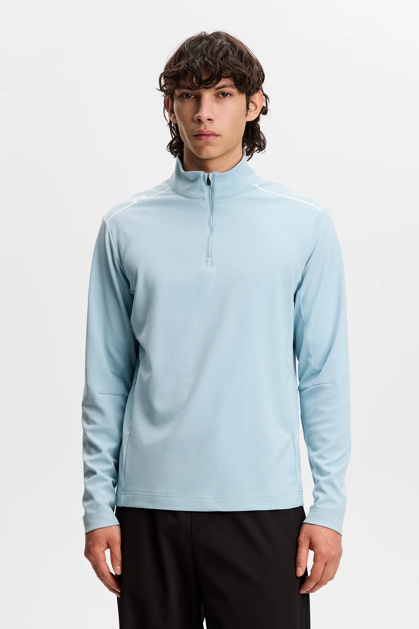 J.LINDEBERG Leon Quarter Zip Mid Layer – Men’s – Forget Me Not Blue