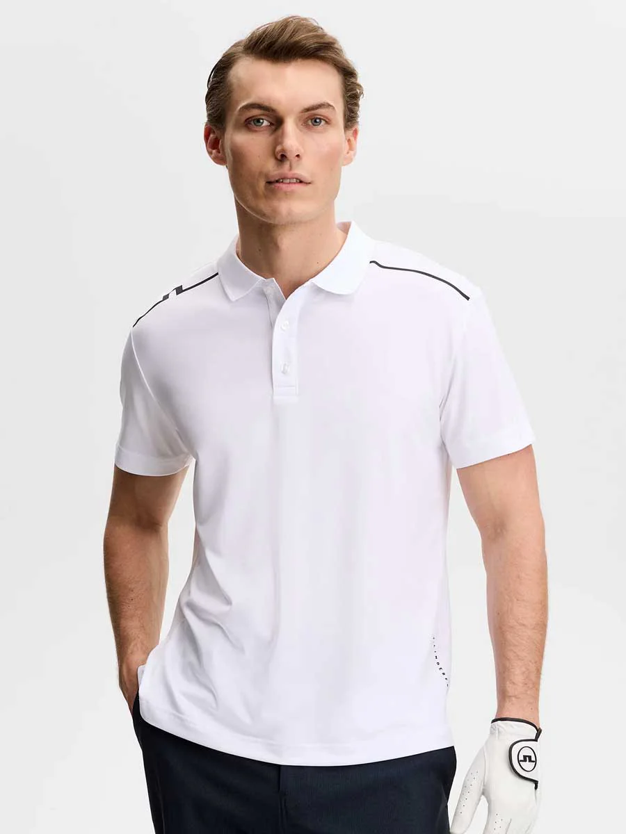 J.LINDEBERG Lionel Polo Shirt – Men’s Regular Fit – White