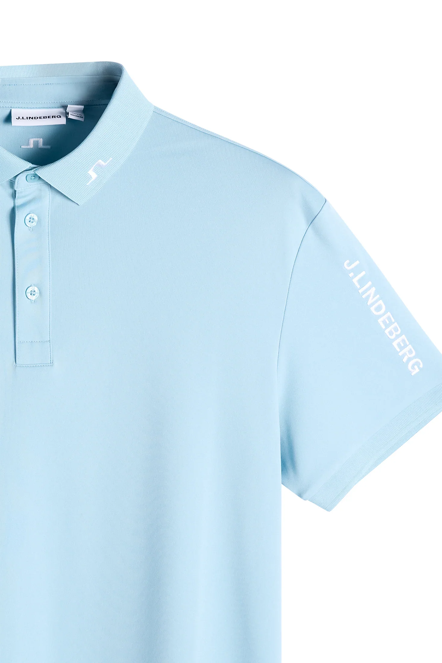 J.LINDEBERG Tour Tech Golf Polo Shirt – Men’s – Forget Me Not Blue - Image 5