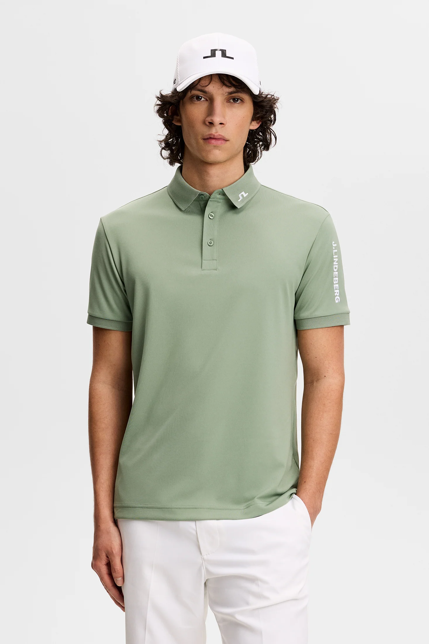 J.LINDEBERG Tour Tech Golf Polo Shirt – Men’s – Hedge Green