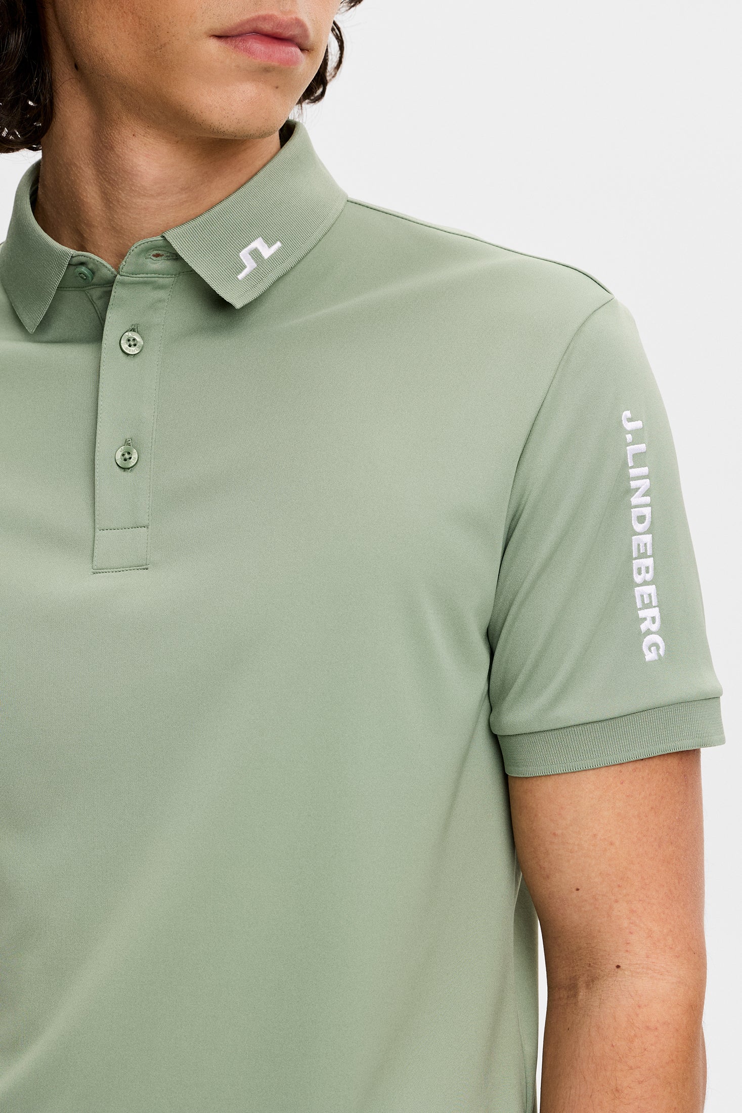 J.LINDEBERG Tour Tech Golf Polo Shirt – Men’s – Hedge Green - Image 3