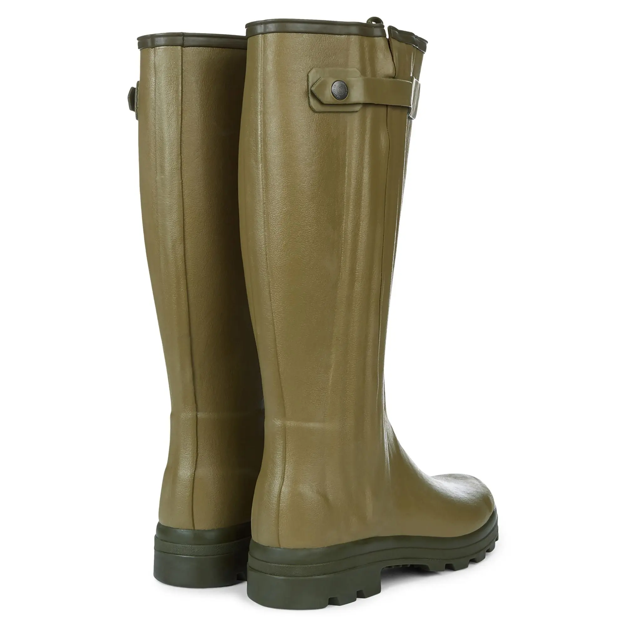 LE CHAMEAU Chasseur Boots - Mens Leather Lined Full Zip - Iconic Green - Image 4
