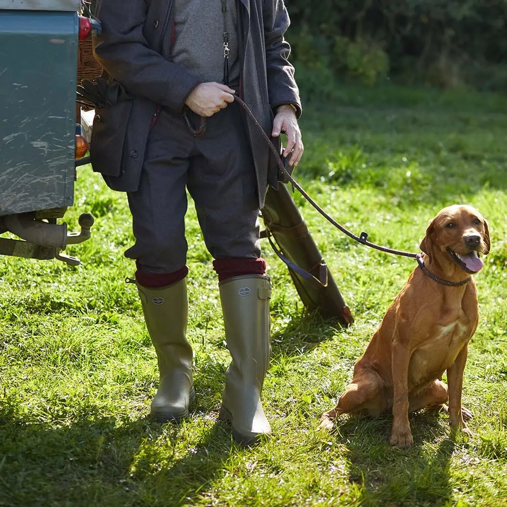 LE CHAMEAU Chasseur Boots - Mens Leather Lined Full Zip - Iconic Green - Image 7
