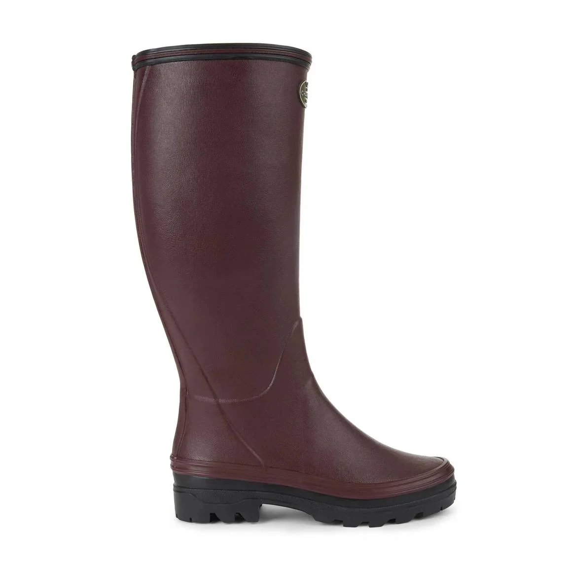 LE CHAMEAU Giverny Wellington Boots - Ladies Jersey Lined - Cherry Red - Image 2