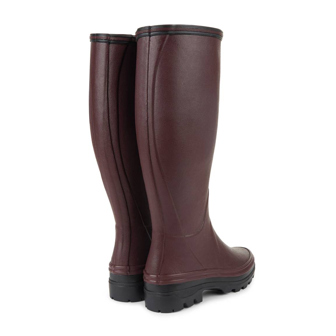 LE CHAMEAU Giverny Wellington Boots - Ladies Jersey Lined - Cherry Red - Image 3