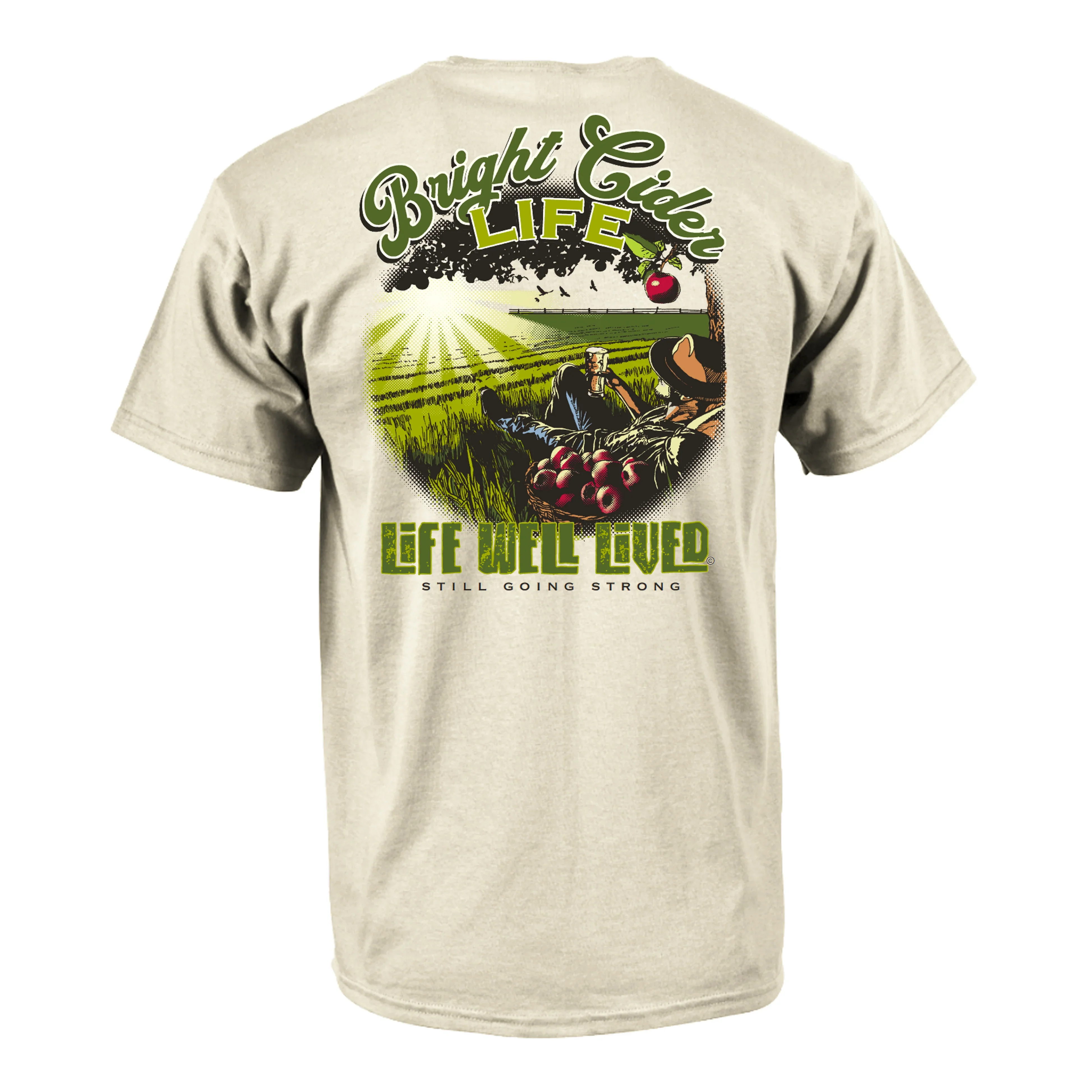 LIFE WELL LIVED Men's Soft Cotton T-Shirt - Bright Cider Life