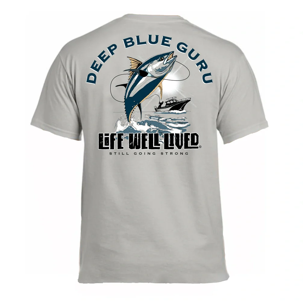 LIFE WELL LIVED Men's Soft Cotton T-Shirt - Deep Blue Guru