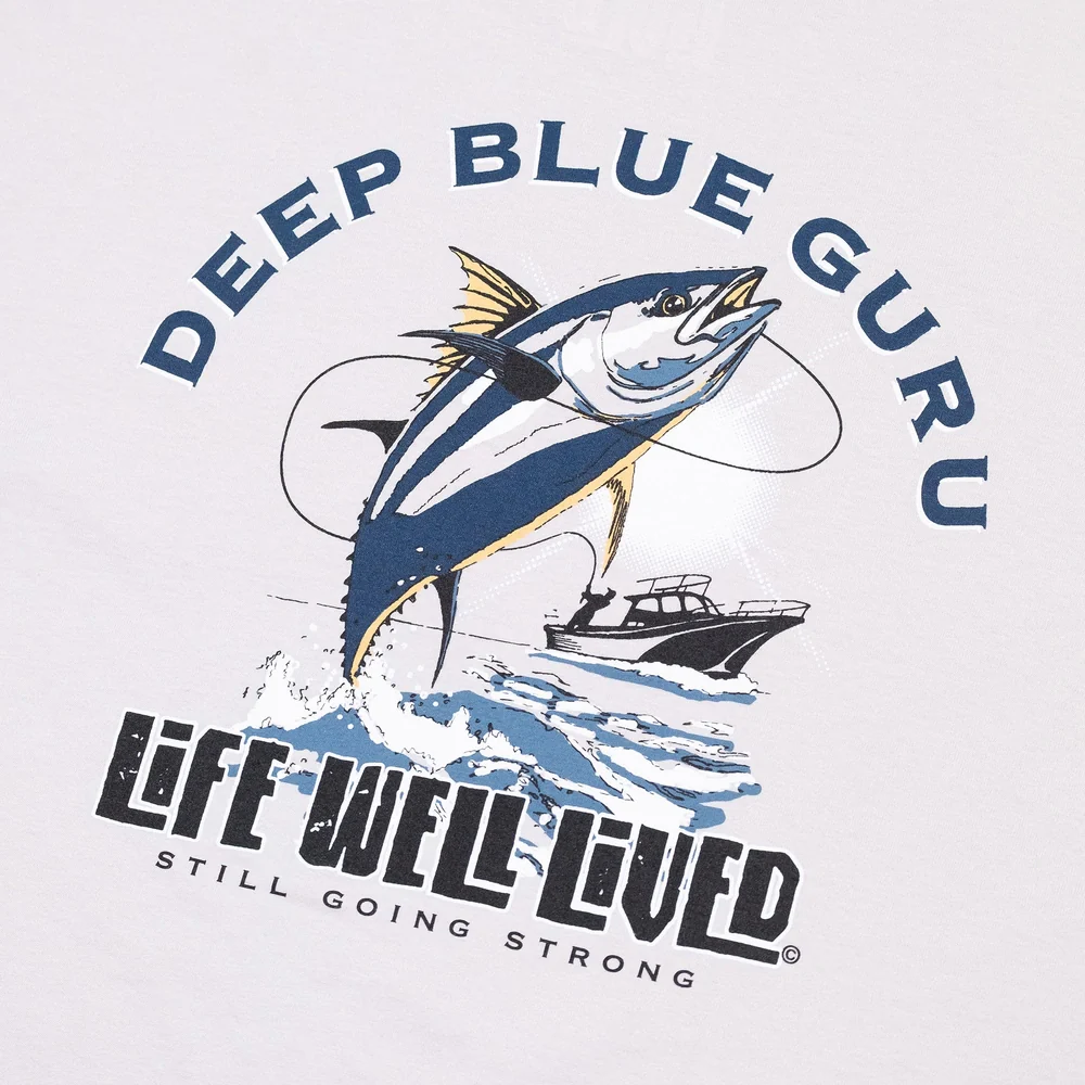 LIFE WELL LIVED Men's Soft Cotton T-Shirt - Deep Blue Guru - Image 3