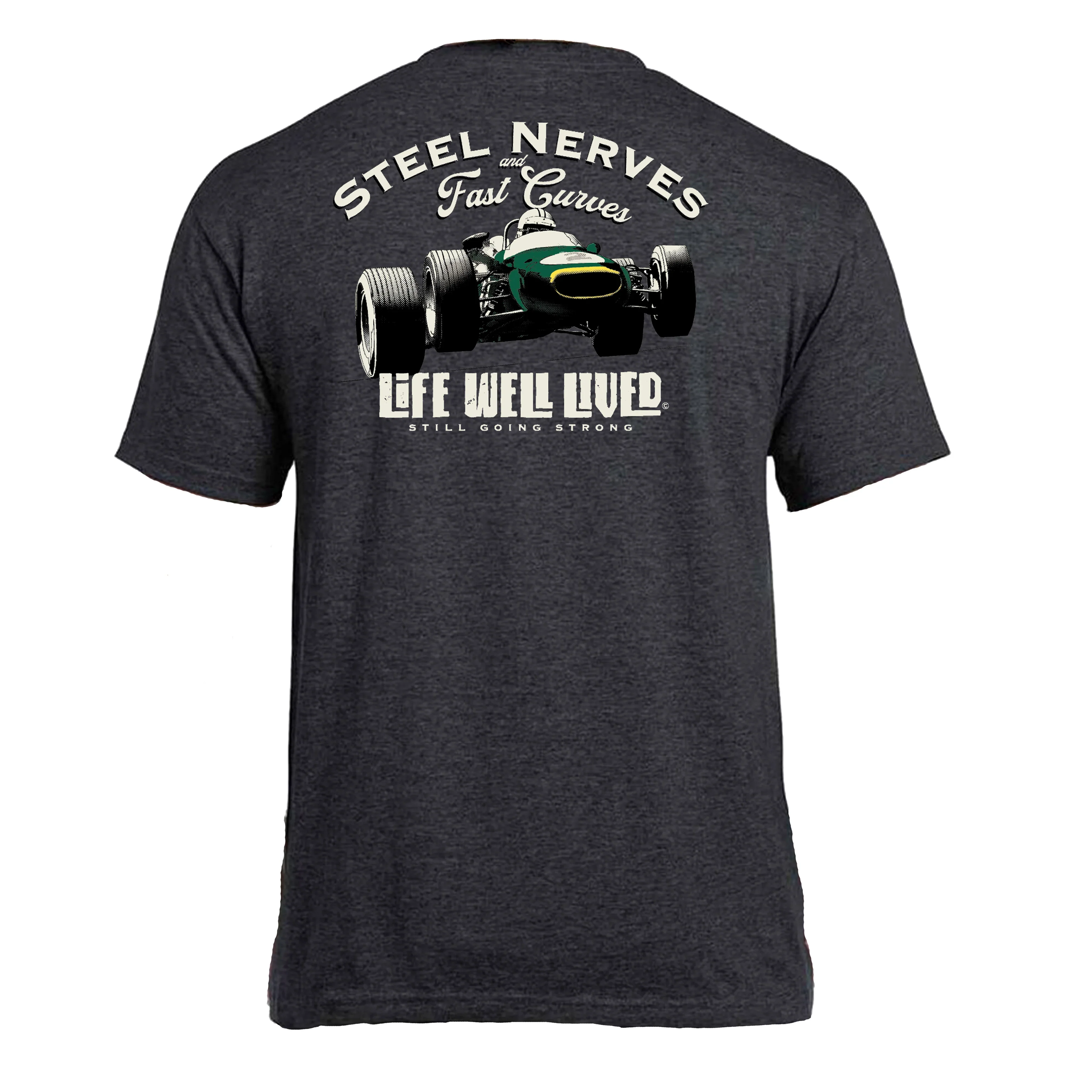 LIFE WELL LIVED Men's Soft Cotton T-Shirt - Steel Nerves Car
