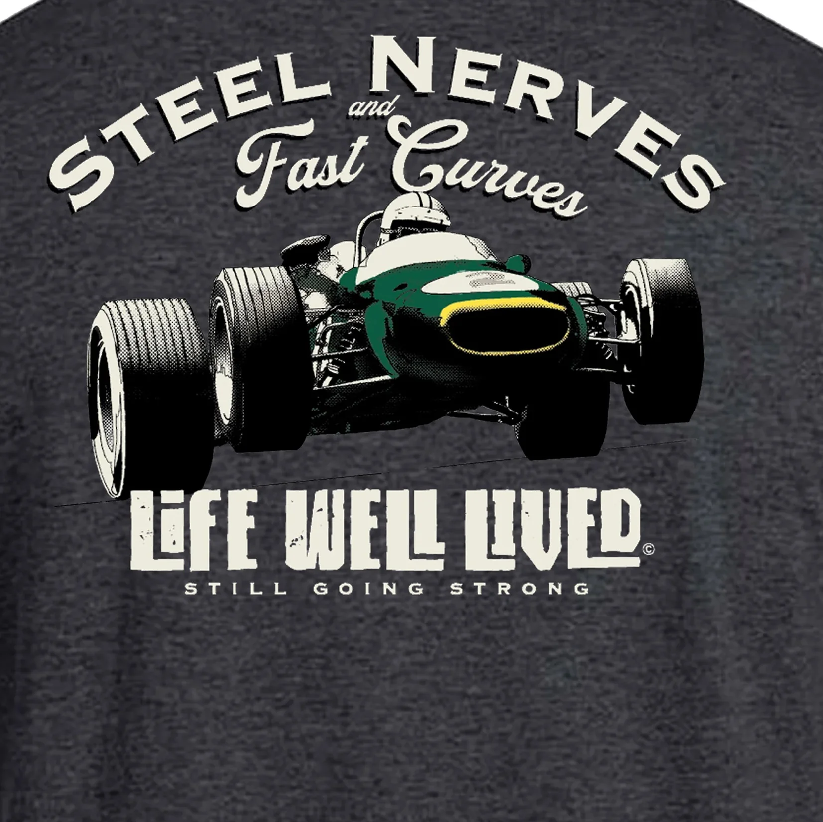 LIFE WELL LIVED Men's Soft Cotton T-Shirt - Steel Nerves Car - Image 2