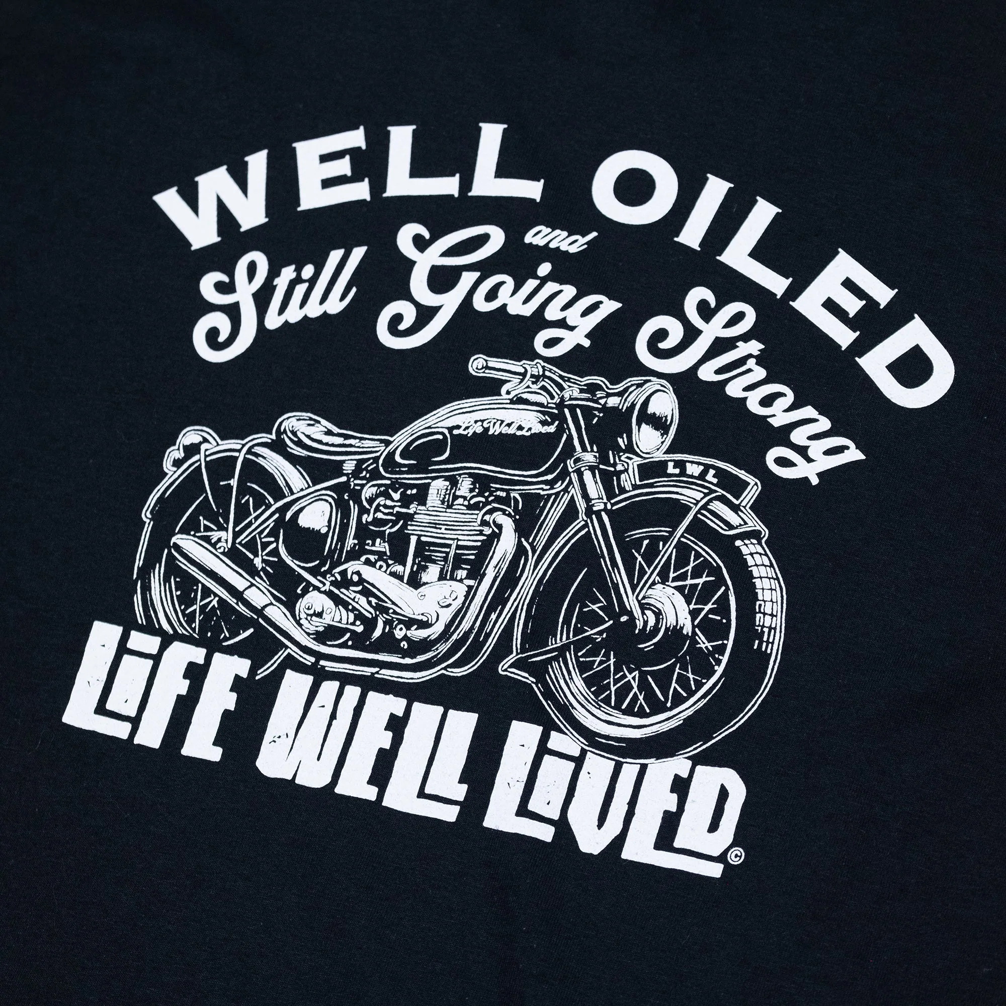 LIFE WELL LIVED Men's Soft Cotton T-Shirt - Well Oiled Bike - Image 3