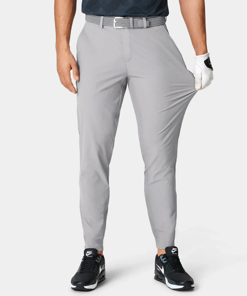 MACADE Men’s Four-Way Stretch Golf Joggers – Tapered Performance Fit – Light Grey - Image 5
