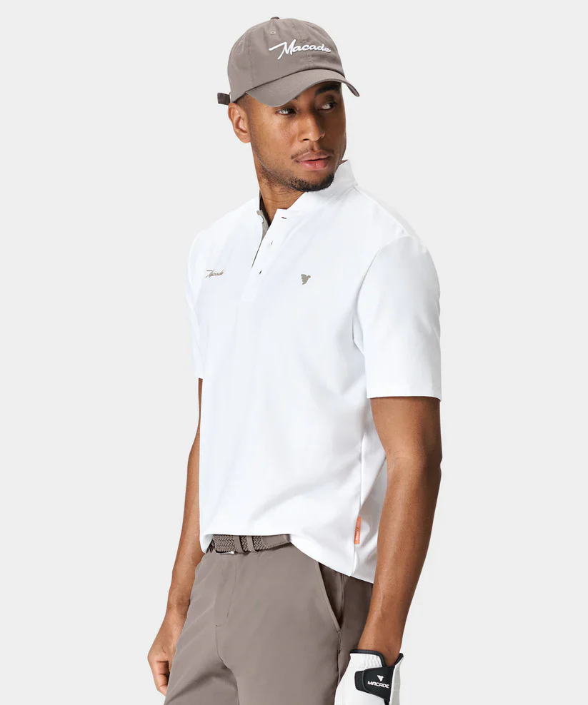 MACADE Men’s Heath Bomber Golf Shirt – Performance Stretch - White - Image 2