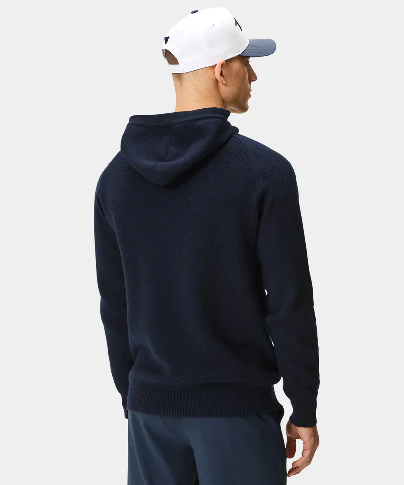 MACADE Men’s Tech Knit Golf Hoodie – Cotton Cashmere Blend – Navy - Image 2