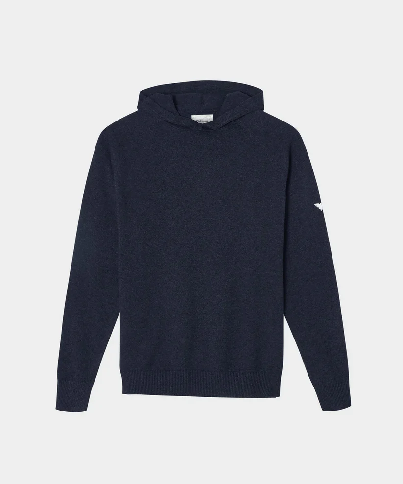 MACADE Men’s Tech Knit Golf Hoodie – Cotton Cashmere Blend – Navy - Image 5