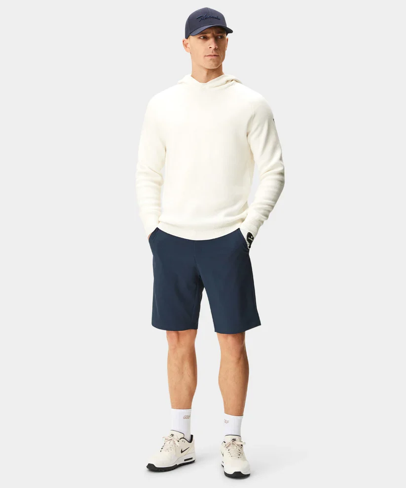 MACADE Men’s Tech Knit Golf Hoodie – Cotton Cashmere Blend – White - Image 4