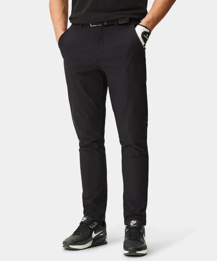 MACADE Men's Lightweight Golf Trousers – Technical Stretch Tapered Fit - Black