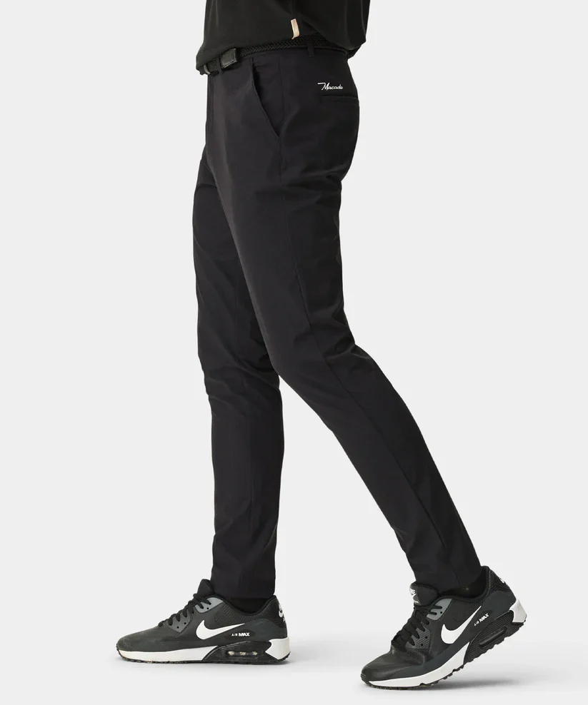 MACADE Men's Lightweight Golf Trousers – Technical Stretch Tapered Fit - Black - Image 3