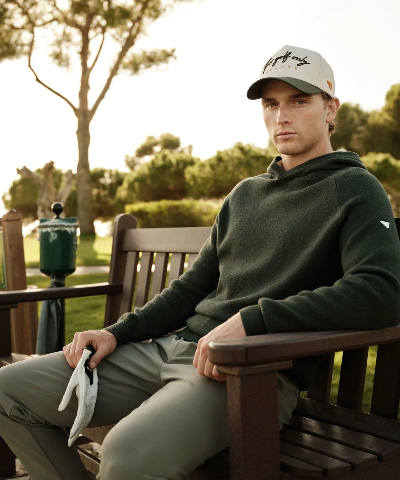MACADE Men’s Tech Knit Golf Hoodie – Cotton Cashmere Blend – Pine Green - Image 7