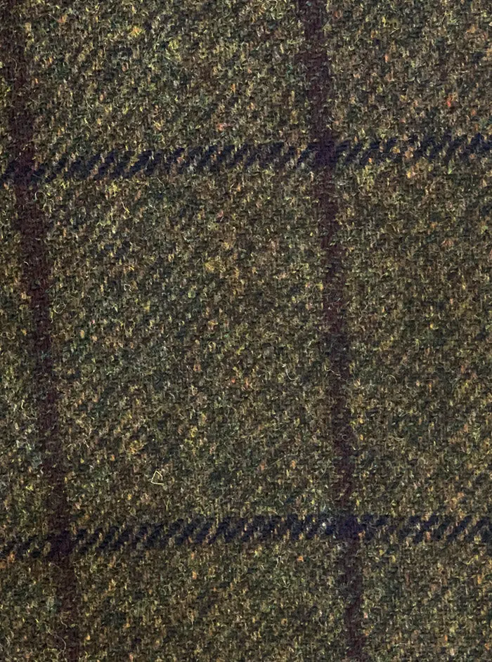 MAGEE Tweed Jacket - Mens Finn Tailored Fit - Green with Mulberry and Navy Overcheck - Image 2