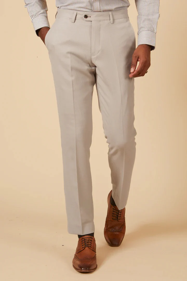 40% OFF MARC DARCY HM5 Tailored Trousers - Mens Slim Fit - Stone - Size 38 Regular - Image 3