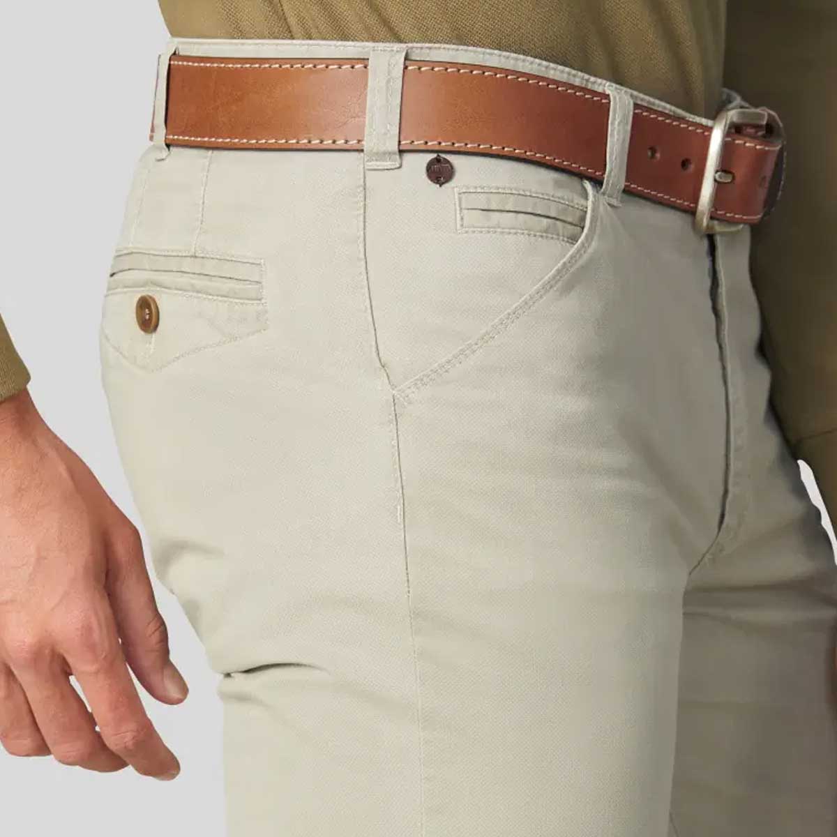 MEYER Casual Jeans Belt - Handmade Leather - Tan - Image 2