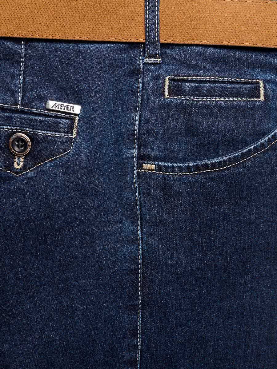 MEYER Dublin Denim Trousers - Super-Stretch - Blue Stone - Image 2