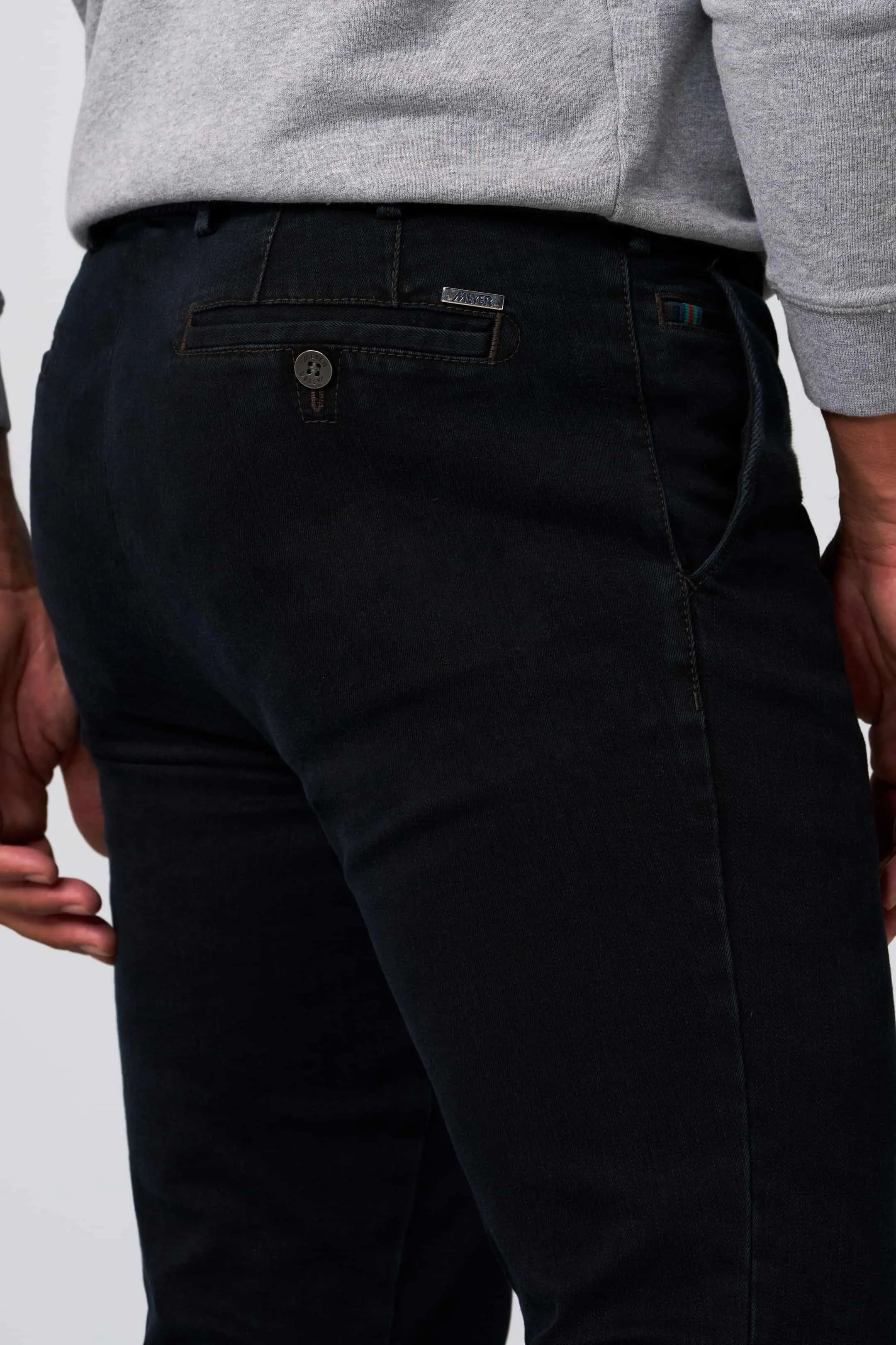 MEYER Roma Denim Trousers - 629 Stretch Core Spun - Navy - Image 2