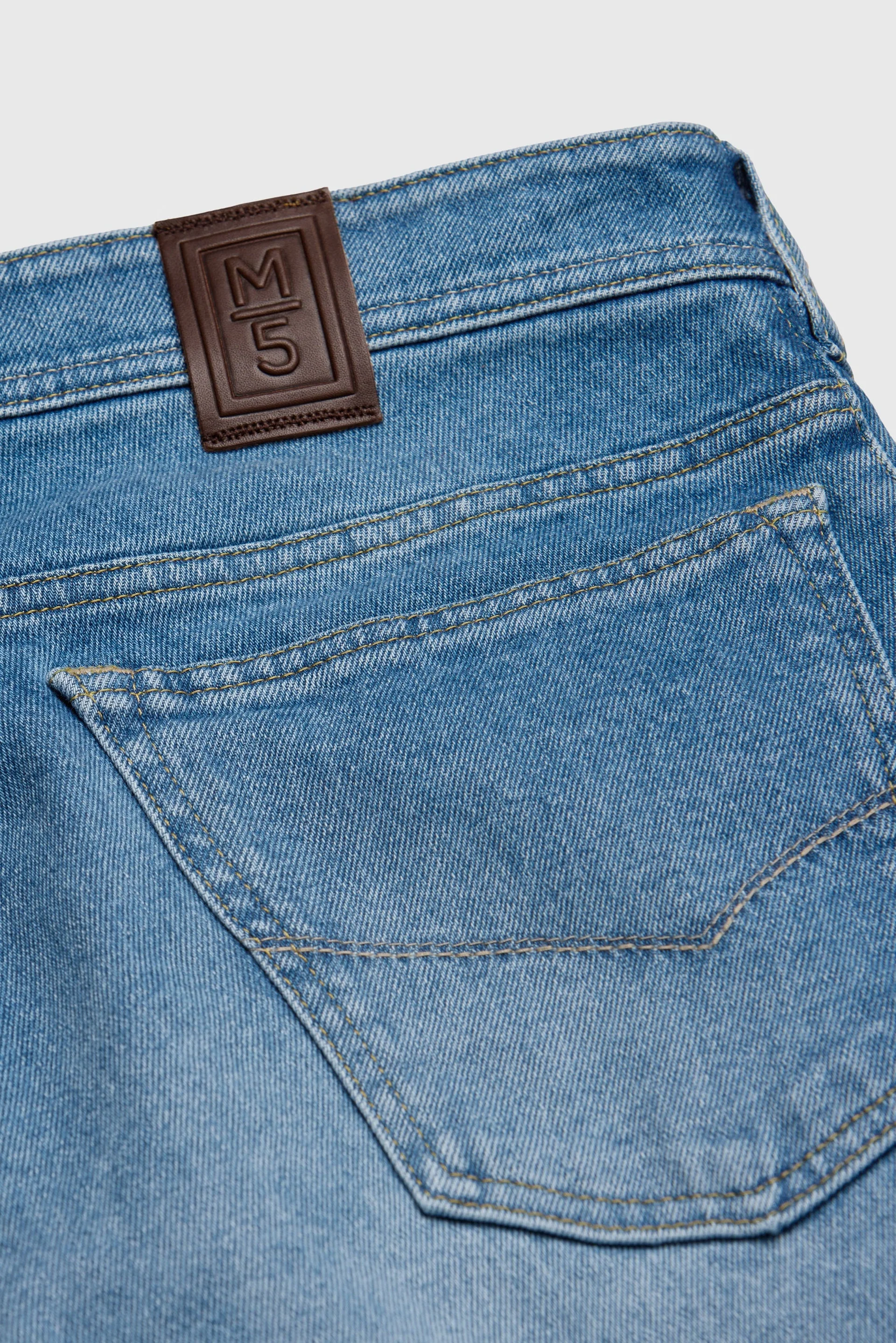 MEYER M5 Jeans – 6268 Modern Fit – Super Stretch Hand-Finished Denim – Light Blue - Image 5