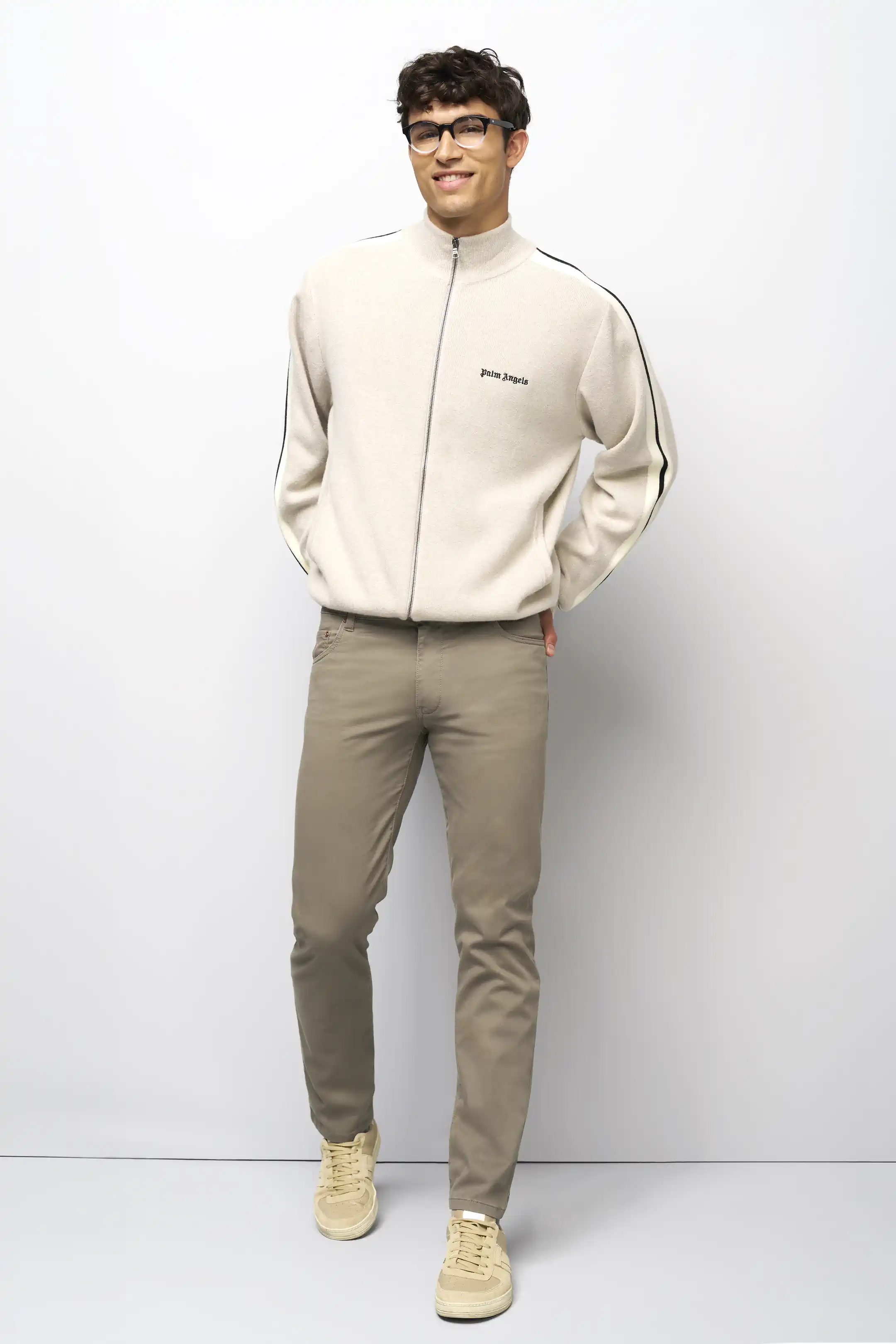 MEYER M5 6106 High Performance Satin Cotton Chinos – Stone - Image 6