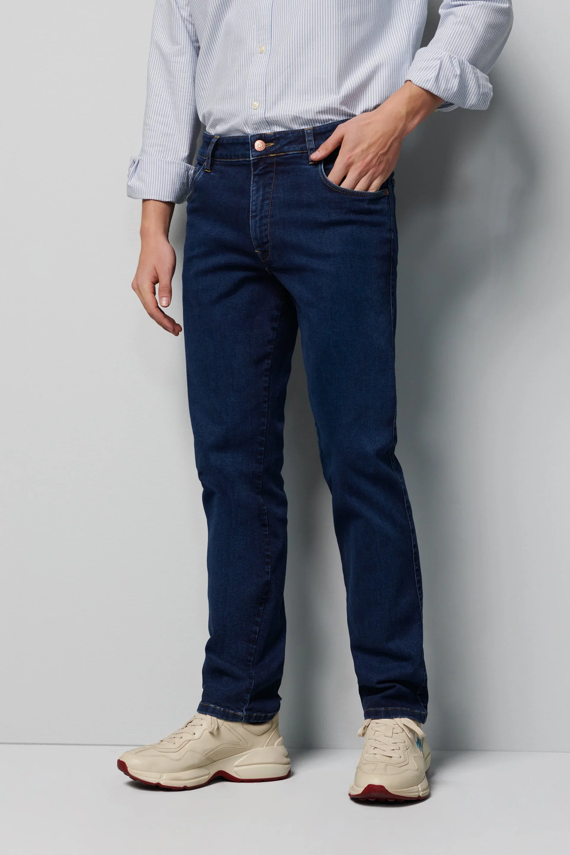 MEYER M5 Jeans – 6256 Regular Fit – Super Stretch Organic Denim – Dark Blue
