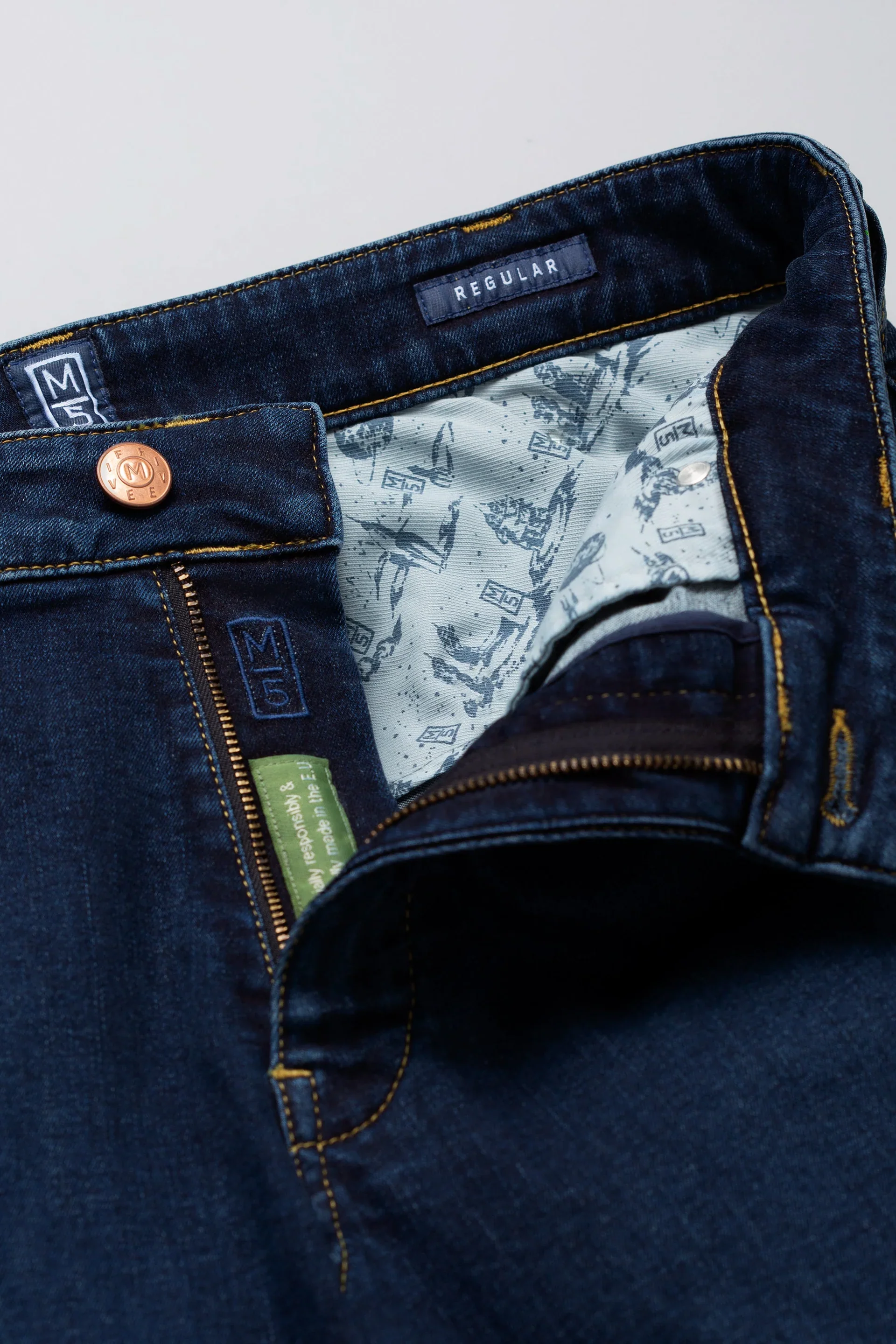 MEYER M5 Jeans – 6256 Regular Fit – Super Stretch Organic Denim – Dark Blue - Image 6