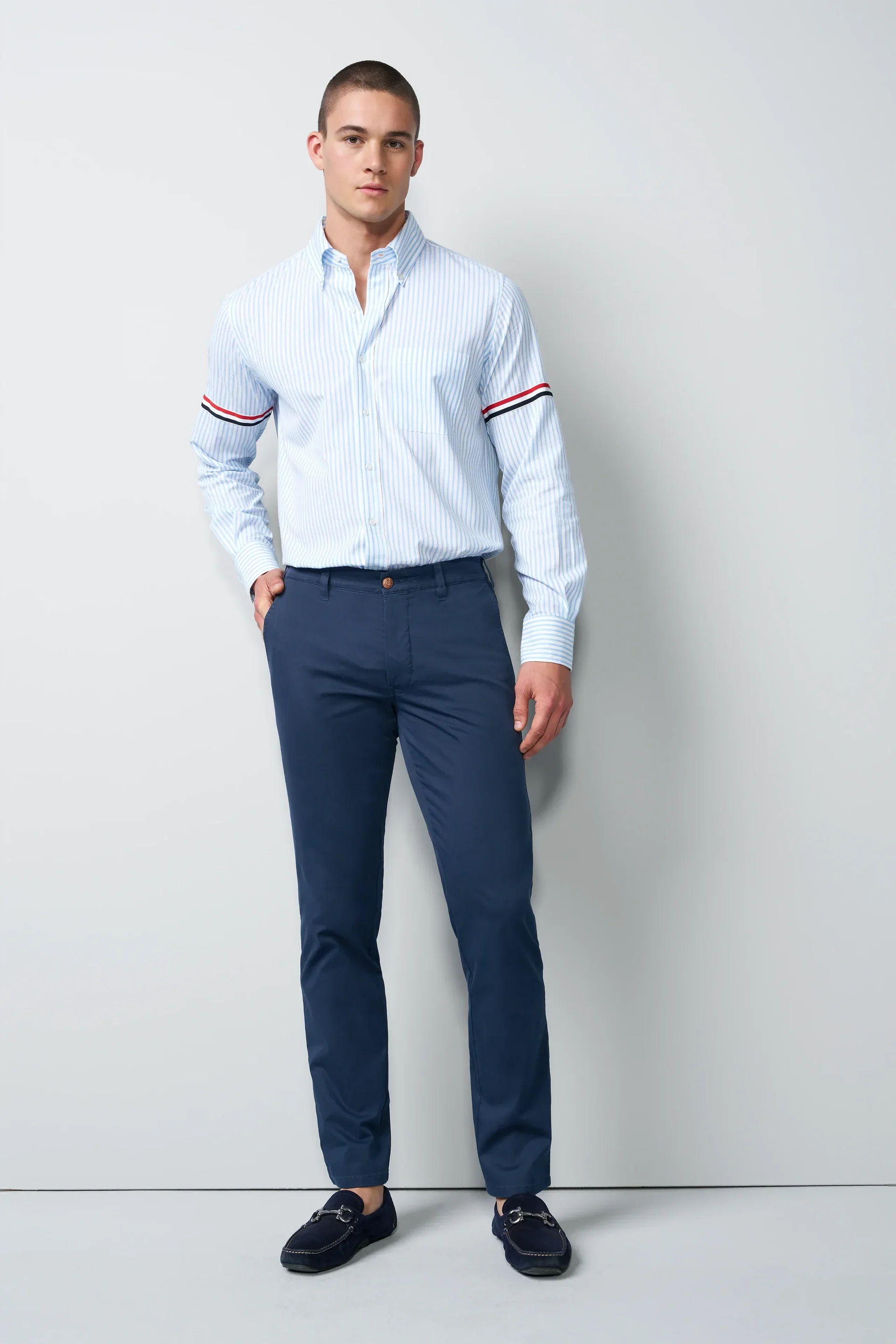 MEYER M5 Move 6024 Flex Organic Cotton Chinos – Navy - Image 4