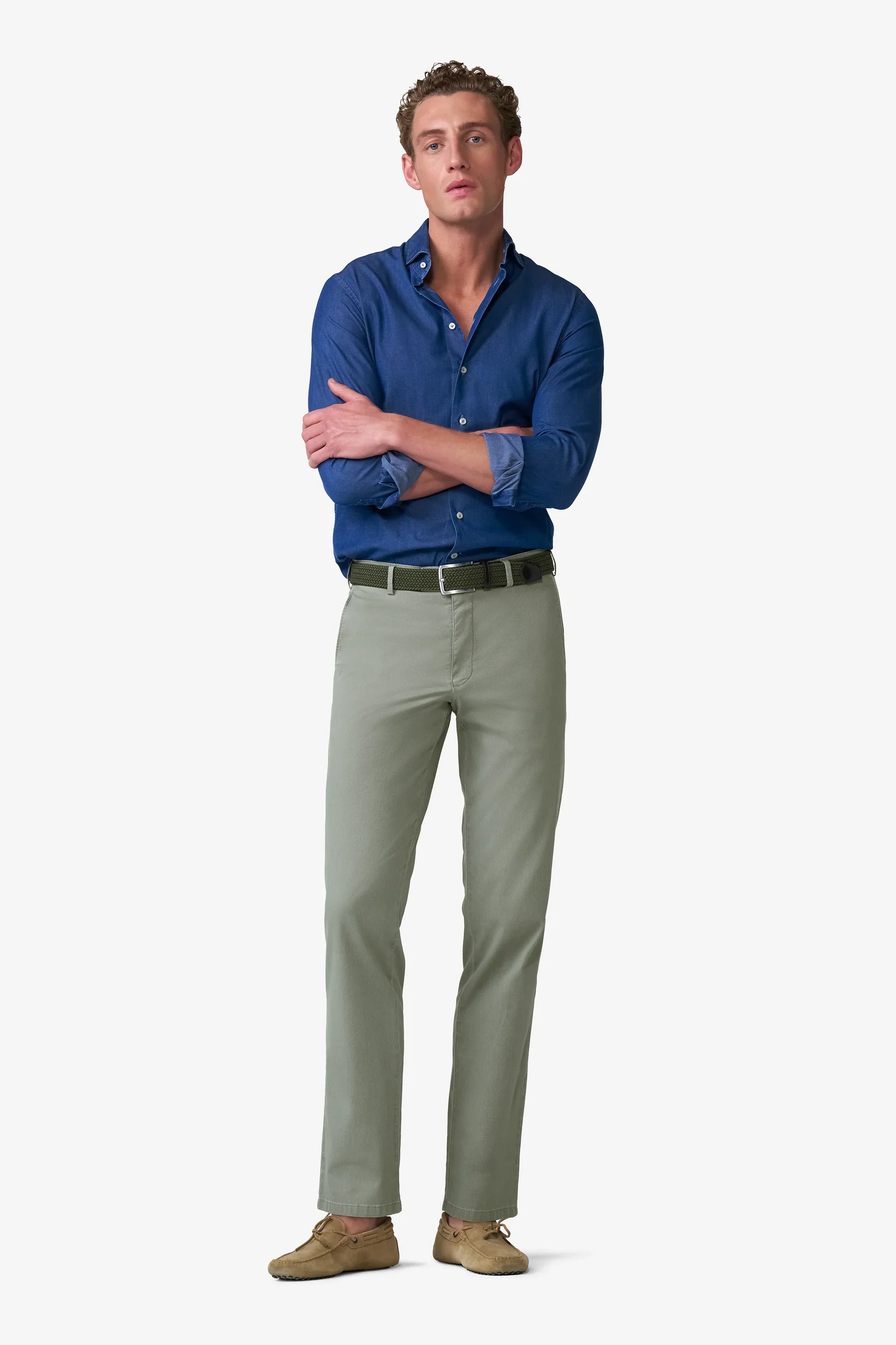 MEYER Roma Comfort Fit Chinos – 5080 Organic Cotton Stretch – Olive - Image 3