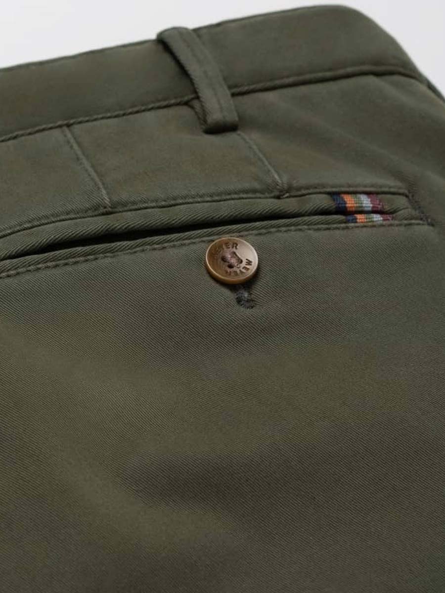 MEYER Oslo Trousers - 316 Luxury Cotton Chinos - Laurel - Image 3