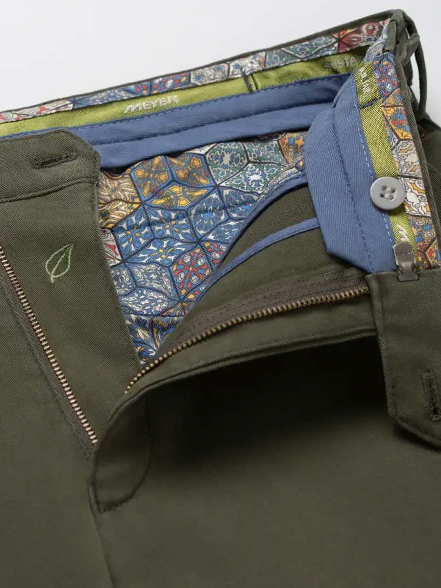 MEYER Oslo Trousers - 316 Luxury Cotton Chinos - Laurel - Image 6