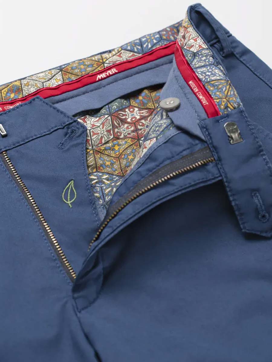 MEYER Roma Trousers - 3001 Light-Weight Cotton Chinos - Blue - Image 6
