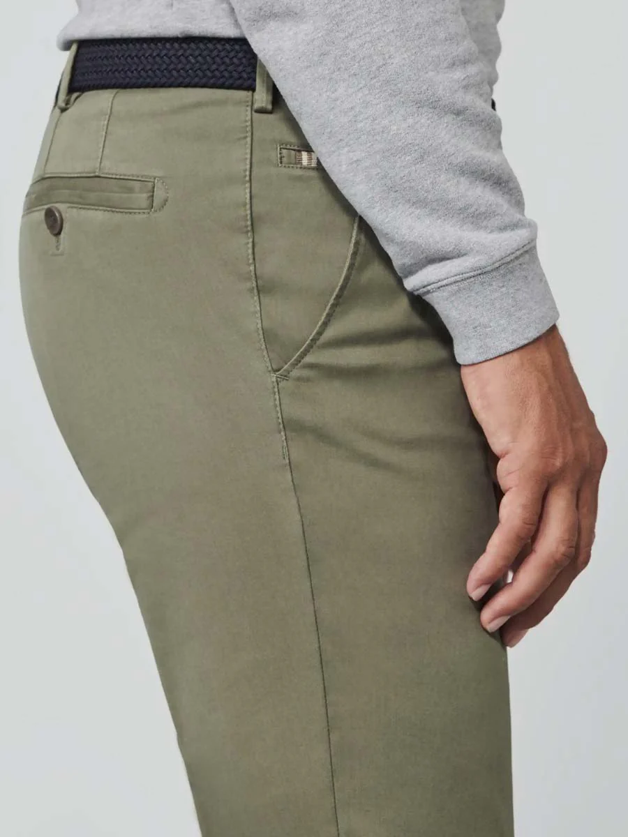 MEYER Roma Trousers - 3001 Light-Weight Cotton Chinos - Olive - Image 2