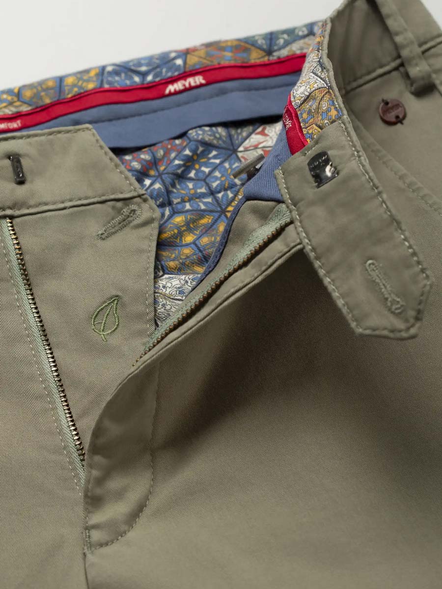 MEYER Roma Trousers - 3001 Light-Weight Cotton Chinos - Olive - Image 6