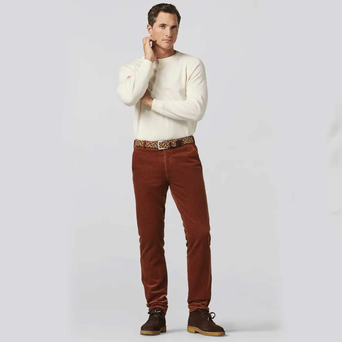 MEYER Woven Belt - Super Stretch - Multi Colour Beige - Image 3