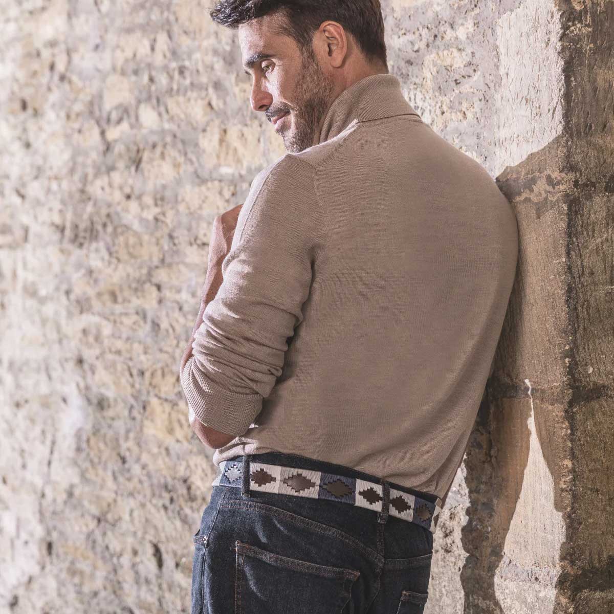 PAMPEANO Polo Belt - Roca - Navy Grey & White - Image 2