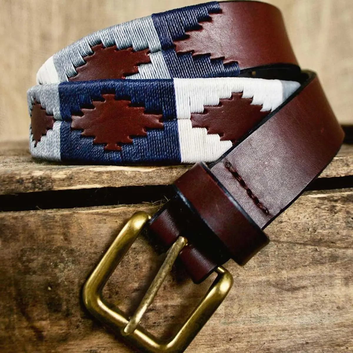 PAMPEANO Polo Belt - Roca - Navy Grey & White - Image 3