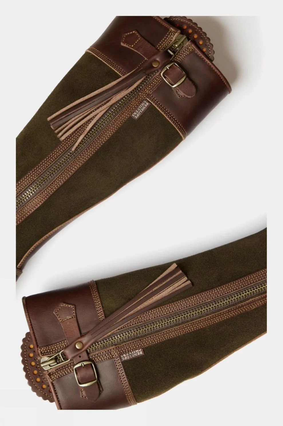 PENELOPE CHILVERS Inclement Tassel Boots - Womens Waterproof Suede - Seaweed/Conker - Image 4