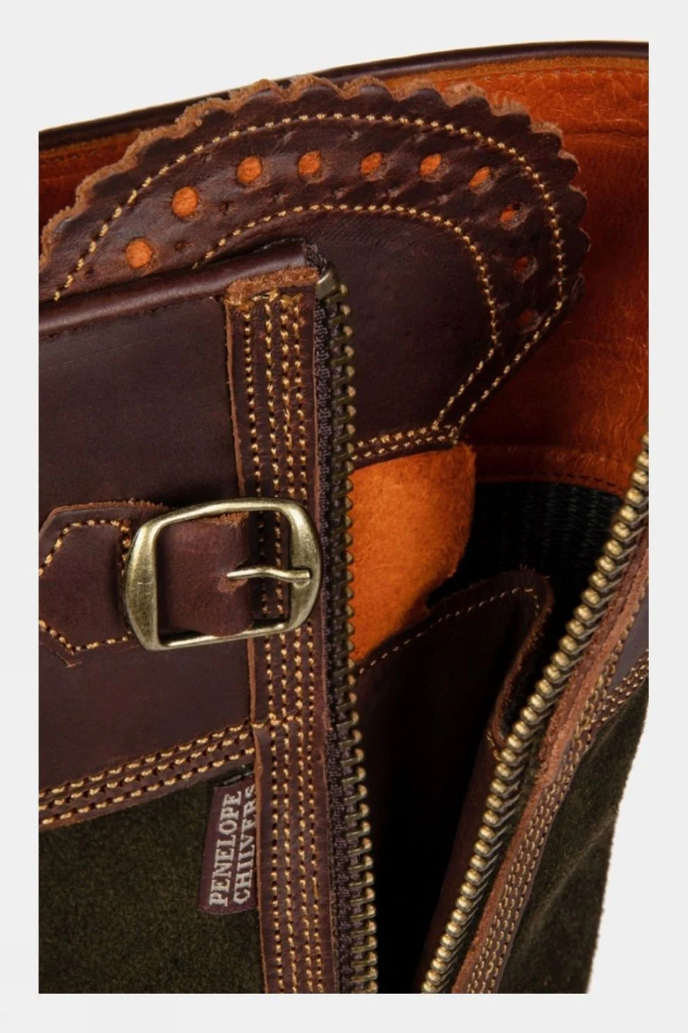 PENELOPE CHILVERS Inclement Tassel Boots - Womens Waterproof Suede - Seaweed/Conker - Image 5