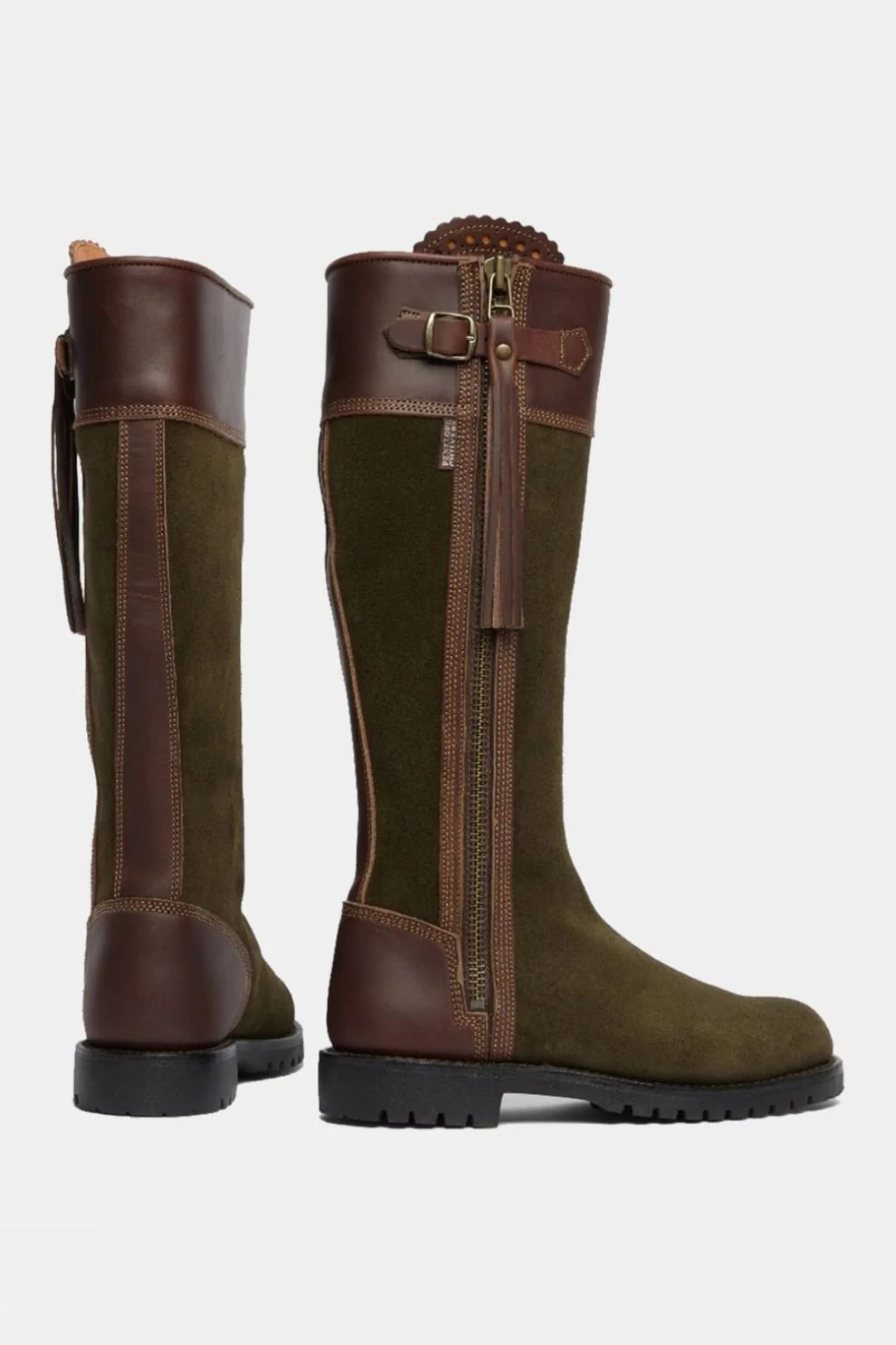 PENELOPE CHILVERS Inclement Tassel Boots - Womens Waterproof Suede - Seaweed/Conker - Image 7